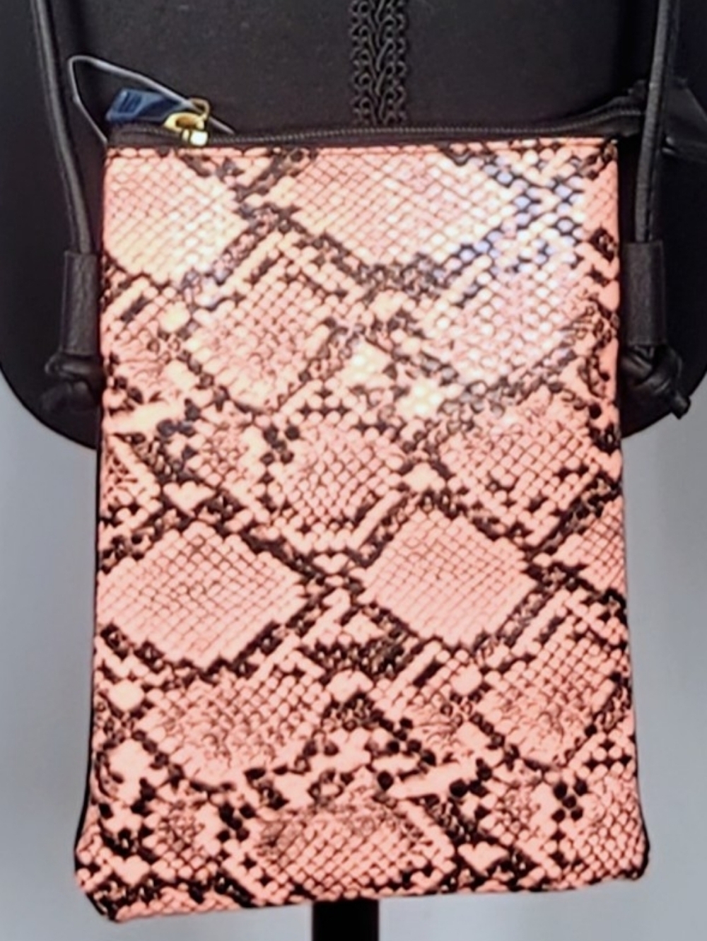 NWT Pink Snake Print Mini Crossbody Bag Slim Phone Bag LOF New York